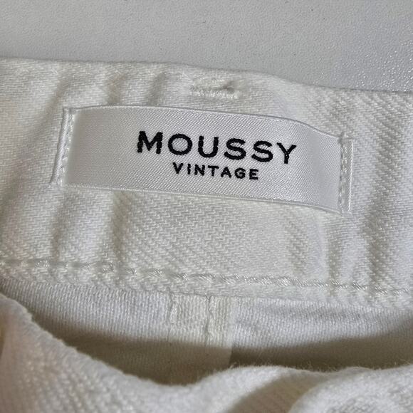 Moussy‎ Vintage Kelley Mid Rise Tapered Ankle Jeans White Distressed Size 26 - Picture 14 of 16